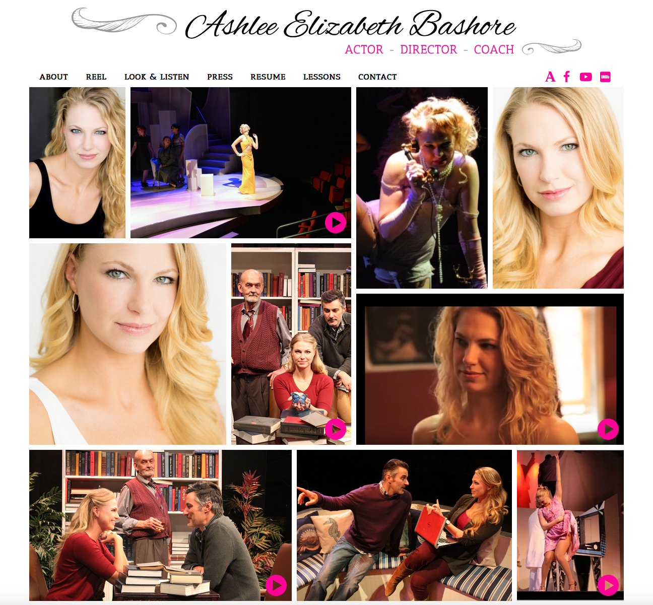 lizz bashore actress website design