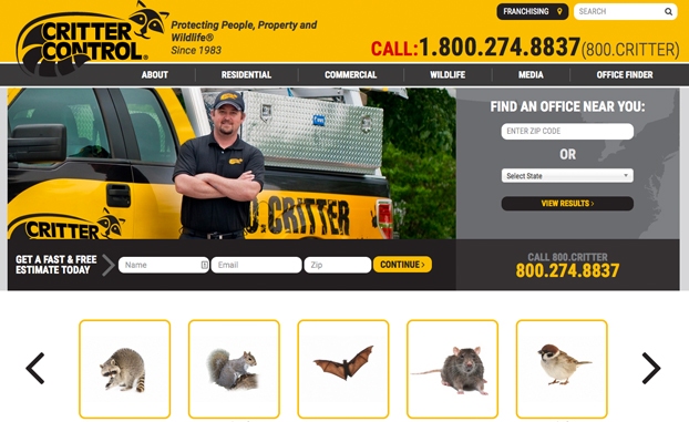 critter control responsive website design