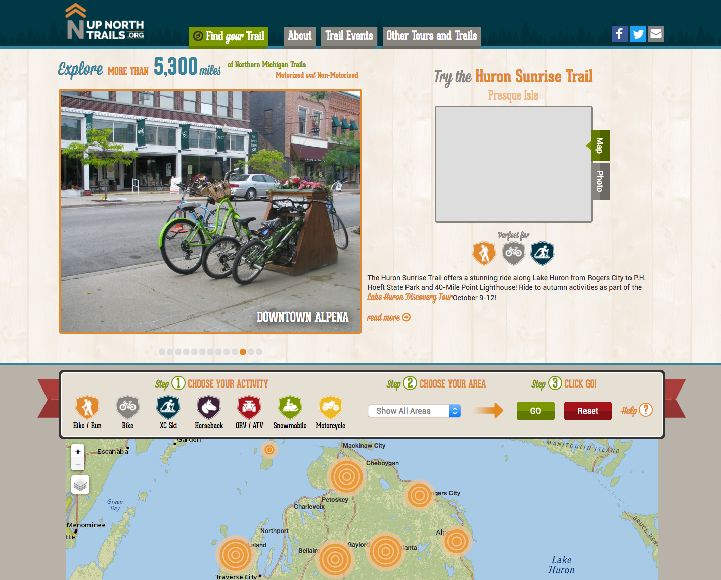 up north trails website design